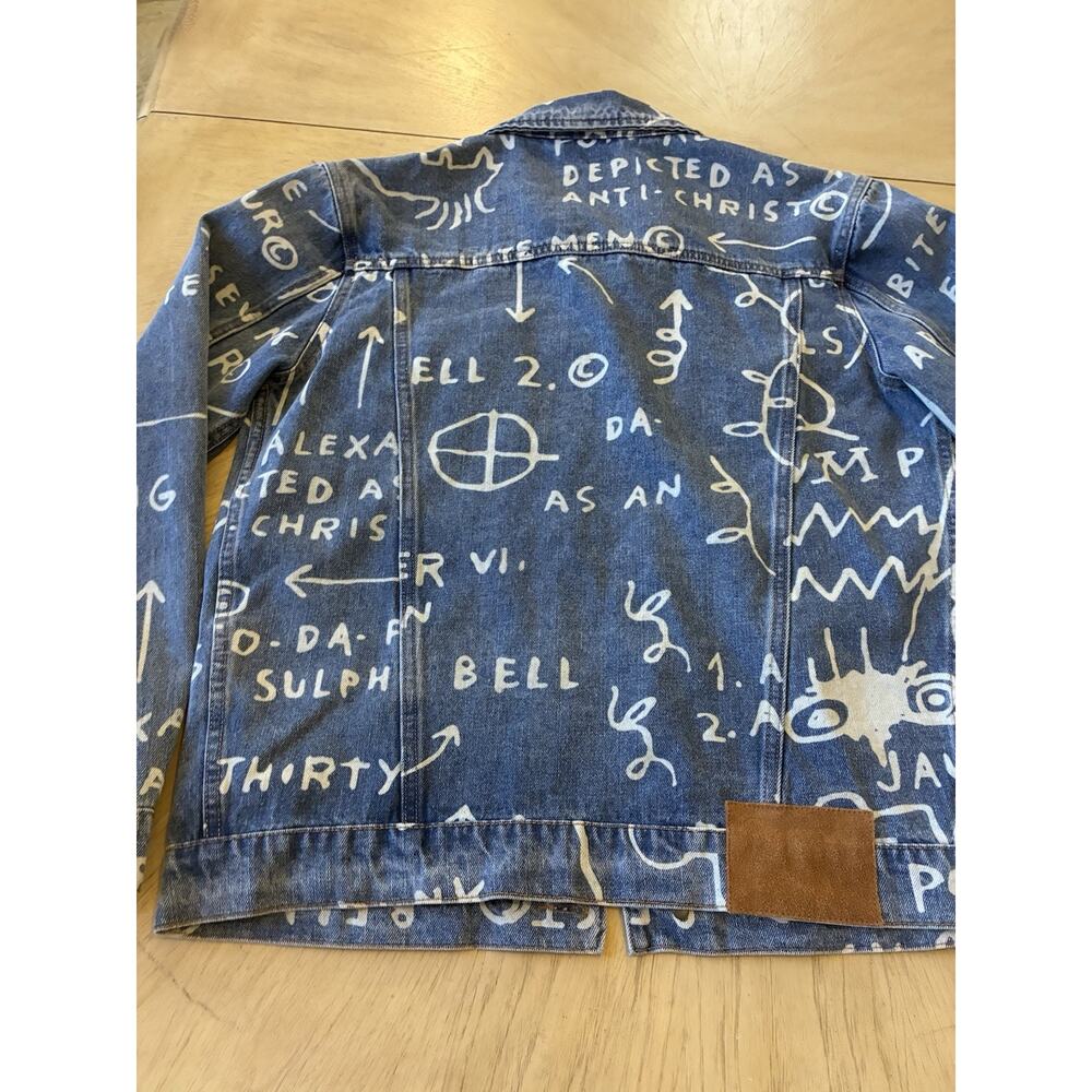 Diamond Supply X Basquiat Doodle Denim Jacket Limited All Over Graphic Print S - Picture 12 of 16